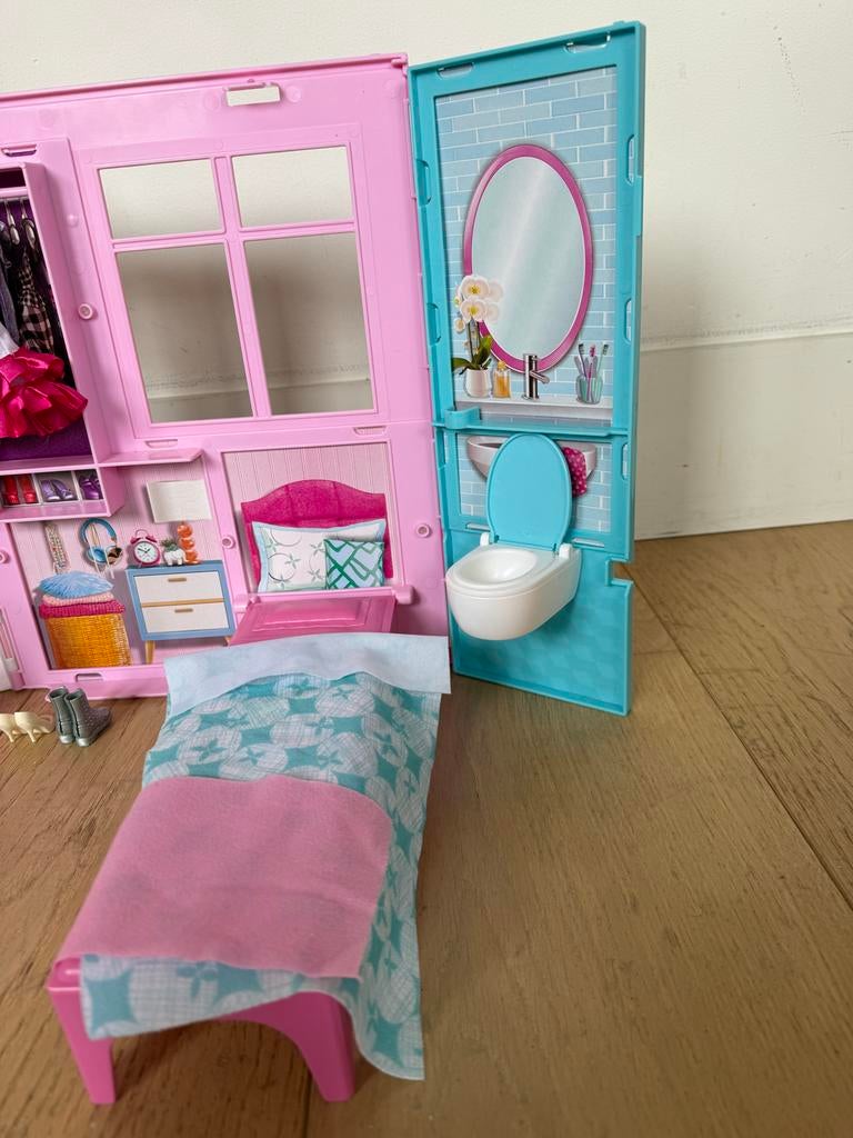 Barbie huis om makkelijk mee te nemen, Ophalen of Verzenden, Gebruikt, Poppenhuis