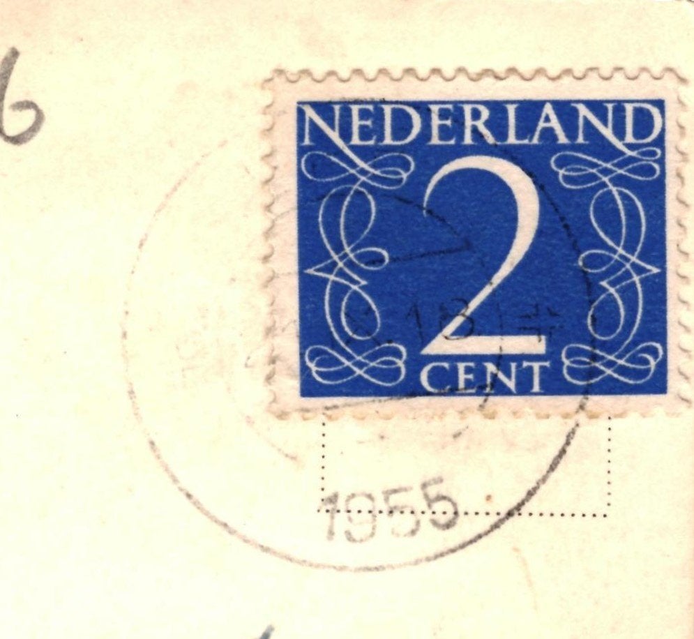 968086	Urk	Klederdracht	kinderen	1955	Gelopen met postzegel, Ophalen of Verzenden, 1940 tot 1960, Gelopen, Flevoland