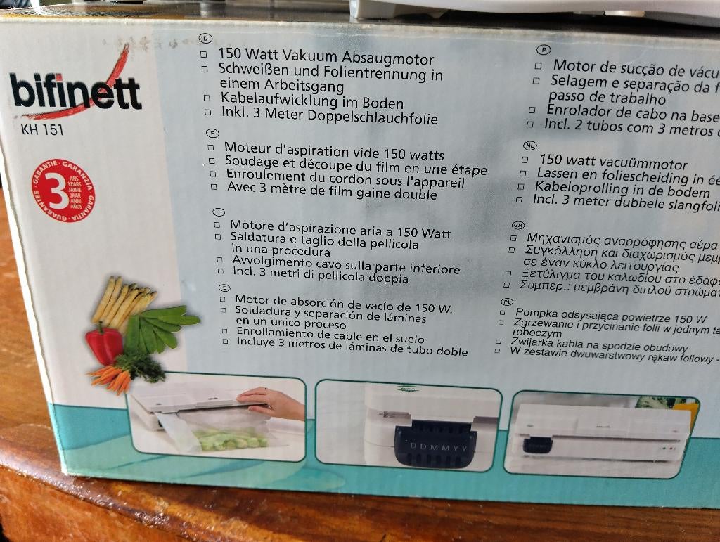 Voedsel vacuum Sealer Bifinett KH 151, Ophalen, Overige typen, Kunststof, Zo goed als nieuw