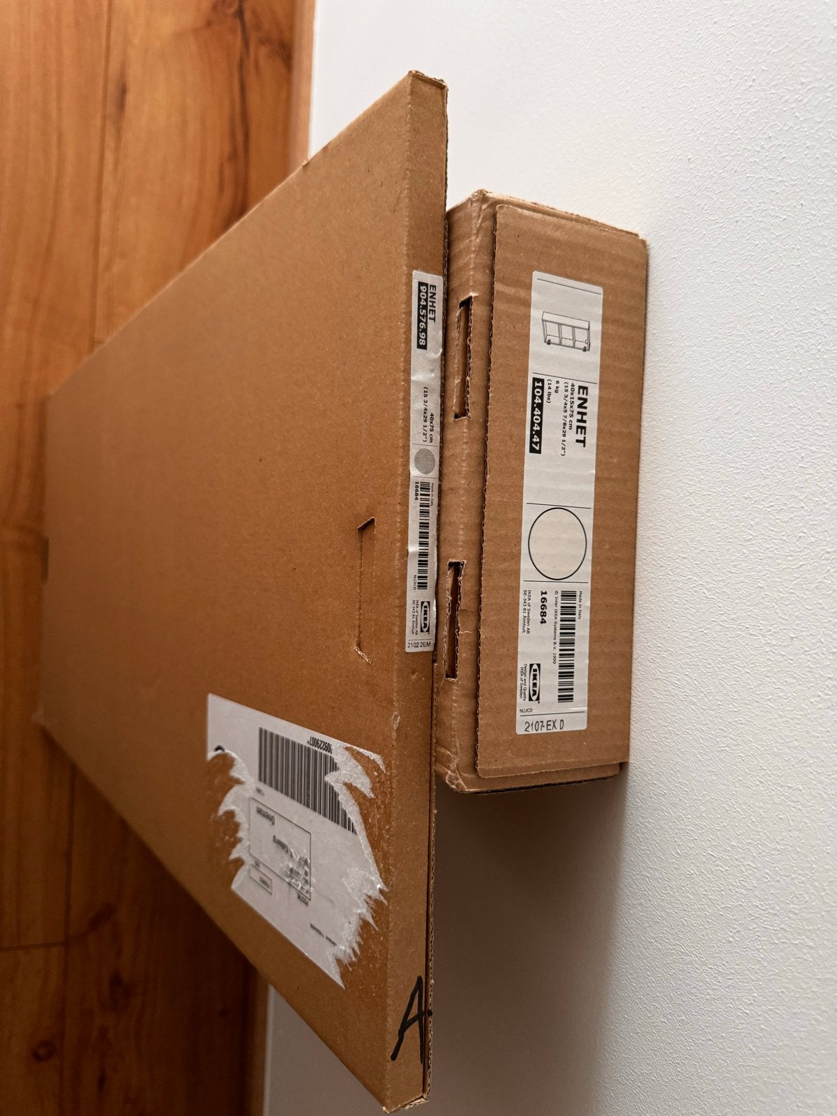IKEA ENHET wandkast met 2 planken en deur, wit, Ophalen, Overige materialen, Minder dan 50 cm, Nieuw