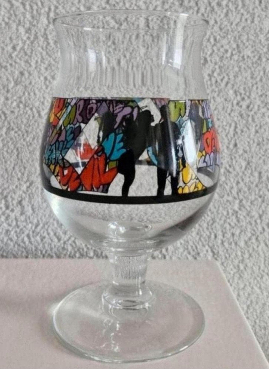 Duvel Glas Manuel Seikritt FAKE, Ophalen of Verzenden, Zo goed als nieuw, Glas of Glazen, Duvel