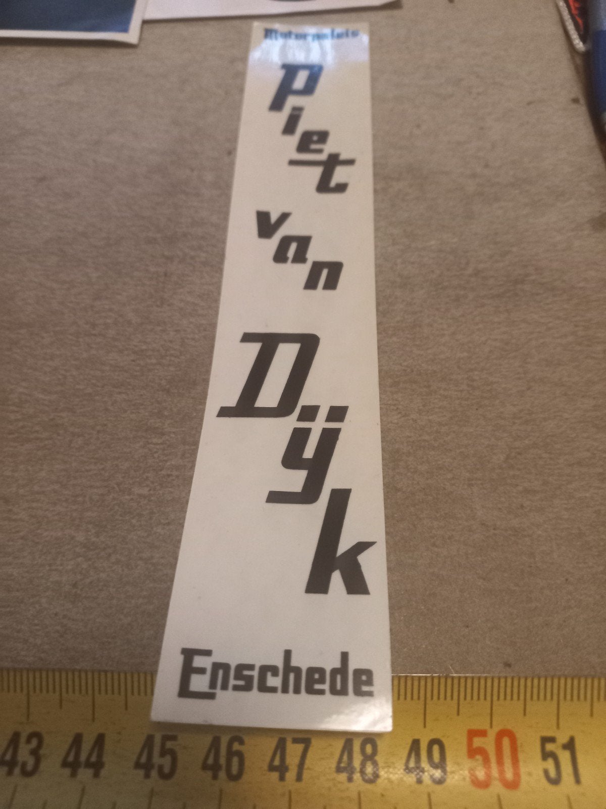 Piet van Dijk Enschede Sticker - Motorhuis, Verzamelen, Ophalen of Verzenden, Nieuw