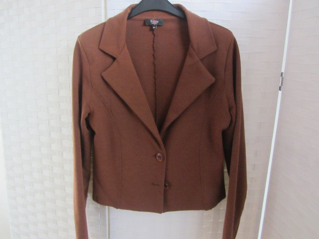 jasje, Kleding | Dames, Jasjes, Kostuums en Pakken, Zo goed als nieuw, Jasje, Maat 42/44 (L), Bruin, Ophalen of Verzenden