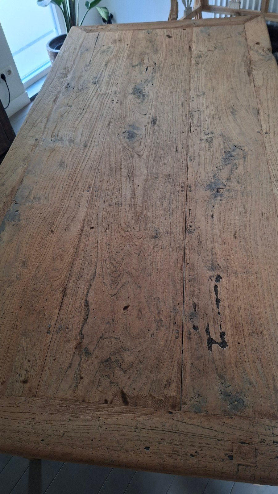 Gestraalde eiken tafel - 208x103 cm, Antiek en Kunst, Antiek | Meubels | Tafels, Ophalen