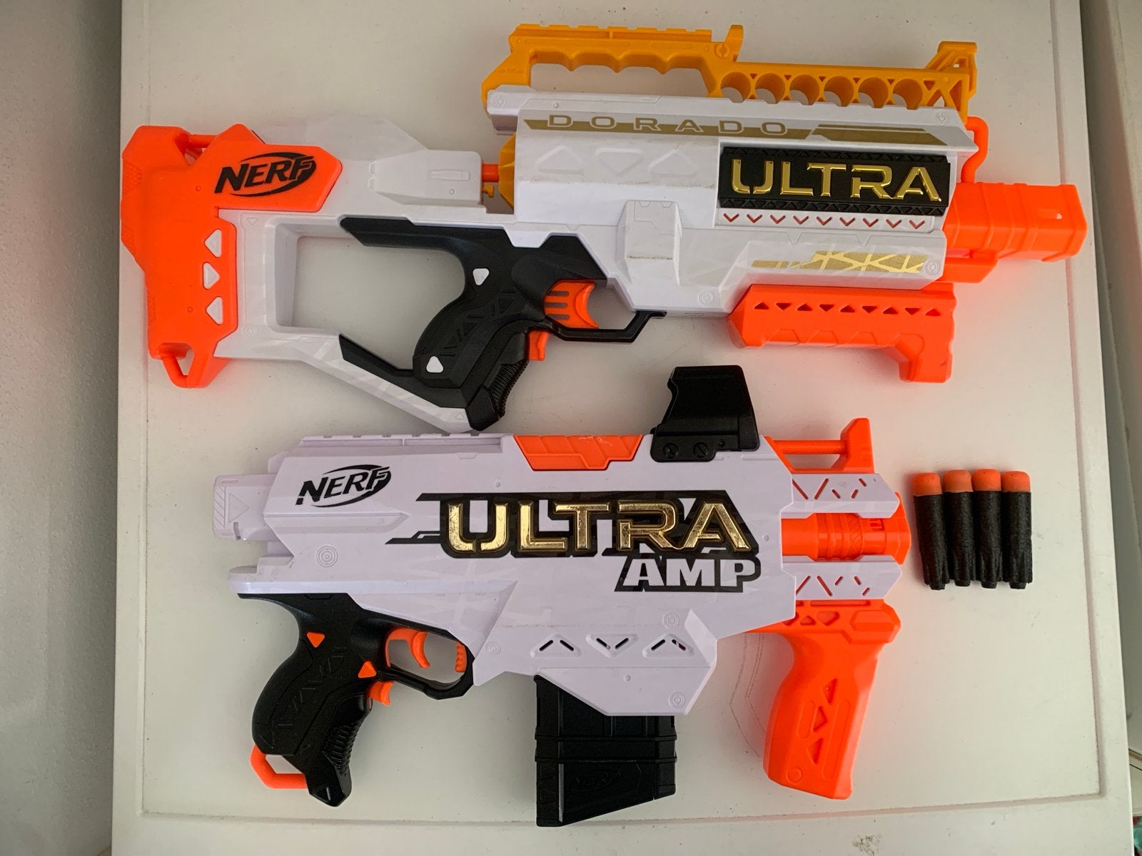 Nerf Ultra Dorado & Ultra Amp Blasters met pijltjes, Ophalen of Verzenden, Gebruikt, Jongen of Meisje