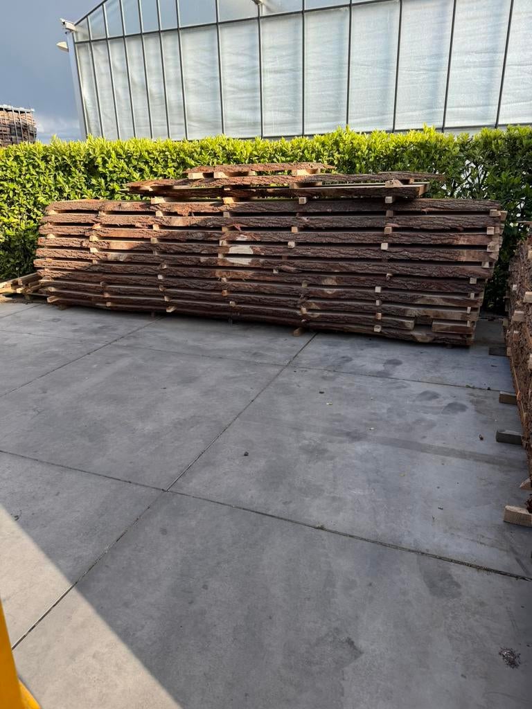 10 x grote boomstambladen 520x105 cm, Tuin en Terras, Palen, Balken en Planken, Ophalen, Zo goed als nieuw, 250 cm of meer, Planken