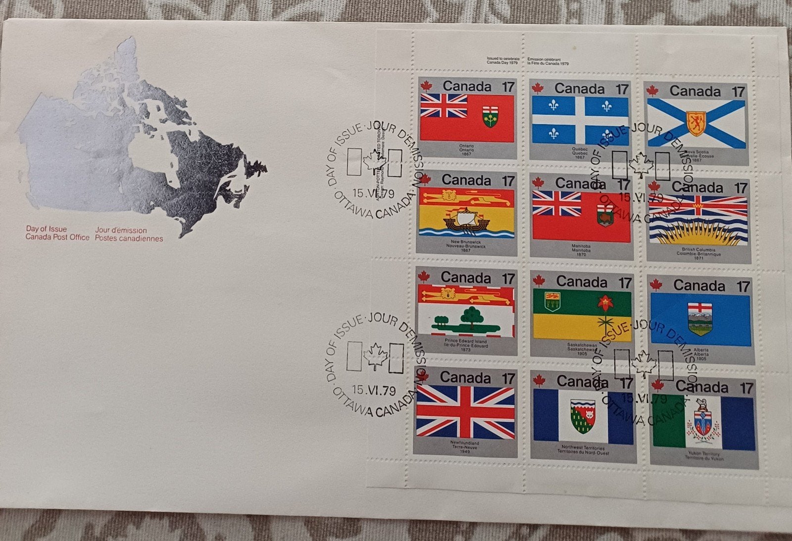 Canada fdc vel gestempeld, Ophalen of Verzenden, Europa