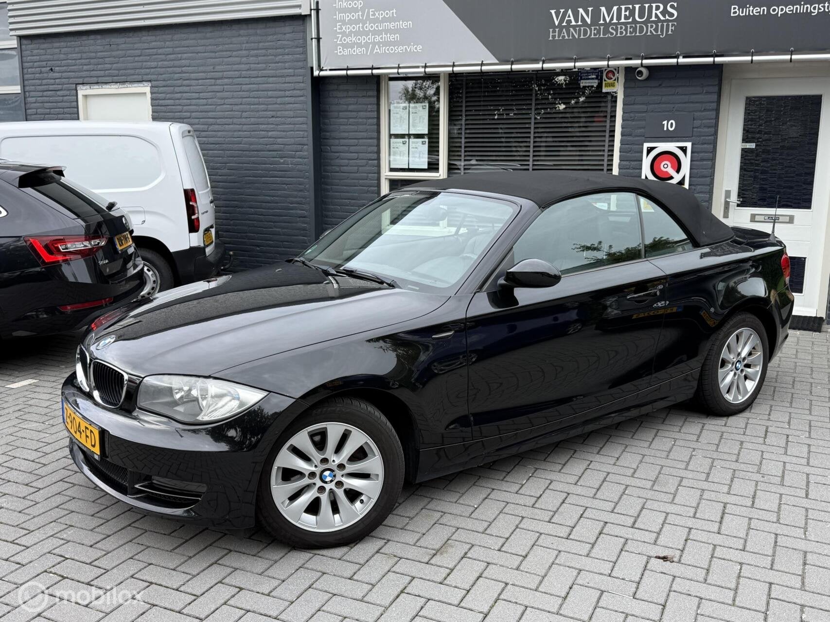 BMW 1-serie Cabrio 118i, Airco, Leder, pdc, stoelverwarming,, 1-Serie, Euro 5, Zwart, Cabriolet
