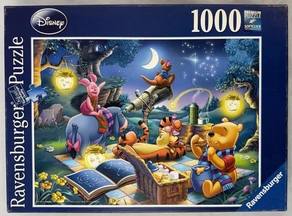 Ravensburger Disney Winnie de Poeh Sterrenkijken 1000 puzzel, Verzenden, 500 t/m 1500 stukjes, Zo goed als nieuw, Legpuzzel