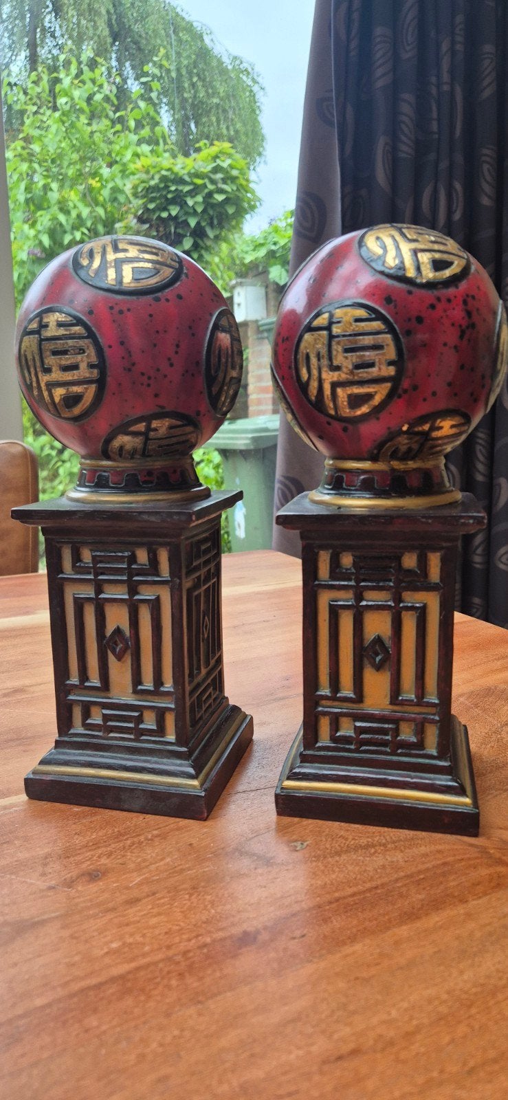 Prachtige set van twee Chinese decoratieve beelden elk 31 cm, Ophalen of Verzenden