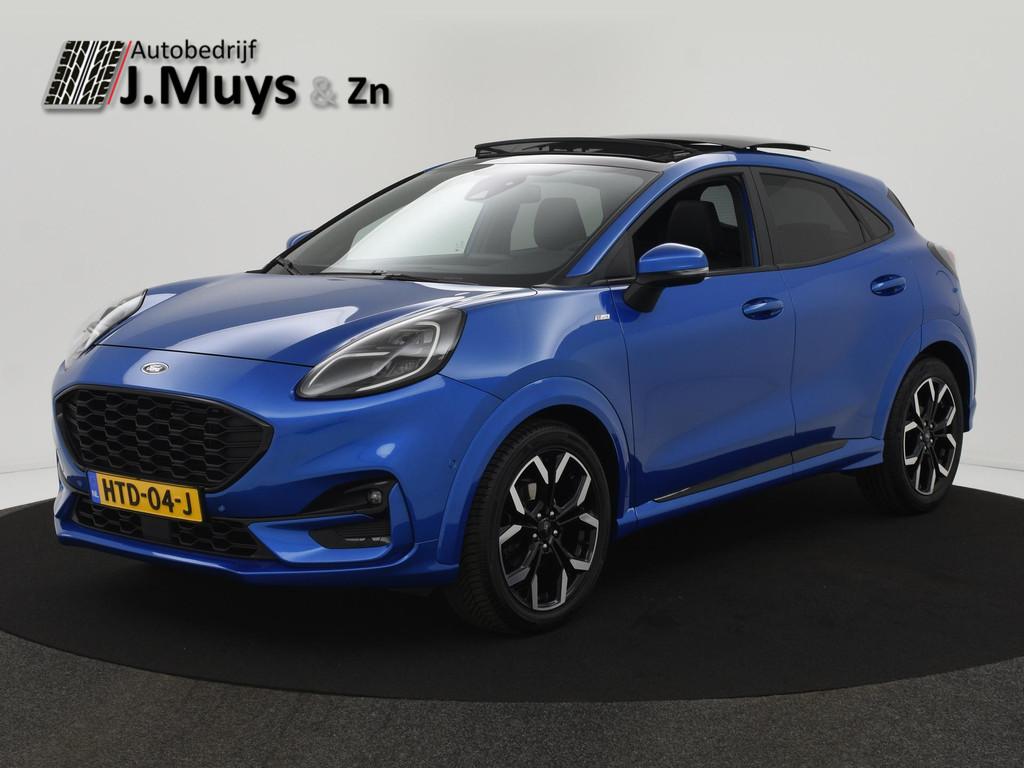 Ford Puma 1.0 EcoBoost 125PK Hybrid ST-Line X PANODAK|BLIS|A, 125 pk, Euro 6, Blauw, Leder en Stof