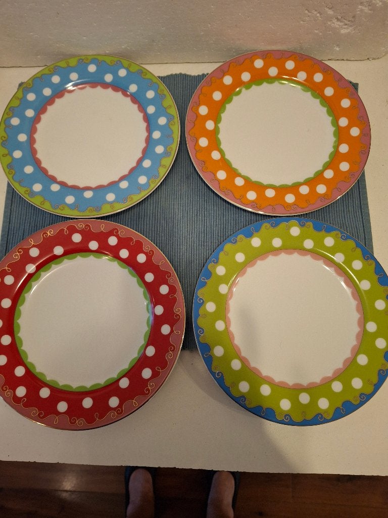 Oilily - (Douwe Egberts) - 4 verschillende ontbijtbordjes, Ophalen of Verzenden