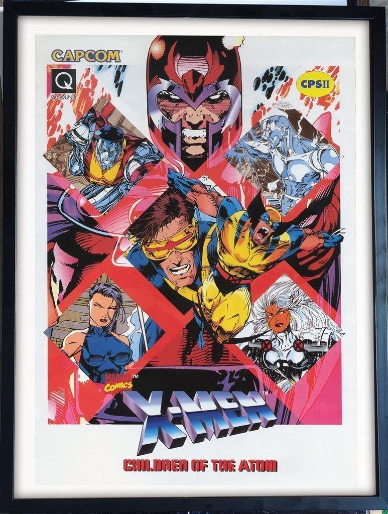 Arcade Poster in Frame X-men Children of the Atom Capcom, Verzenden, Nieuw, A1 t/m A3, Film en Tv