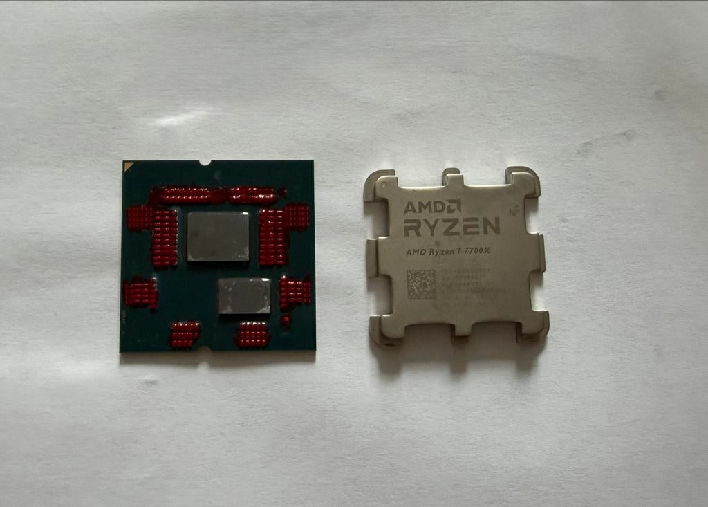 Delidded AMD Ryzen 7 7700X CPU 5.55GHz Boost, Ophalen of Verzenden, Gebruikt, 8-core, 4 Ghz of meer