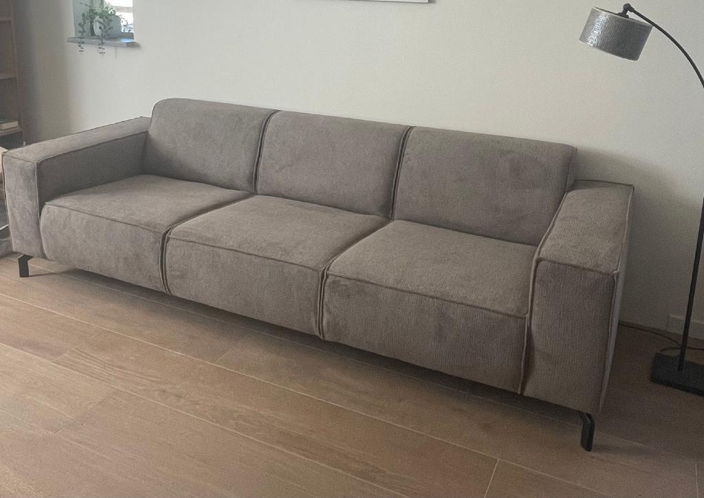 NOUS Living 3-zitsbank Brent bruin nieuw!!, Ophalen, 250 tot 300 cm, Minder dan 75 cm, Rechte bank