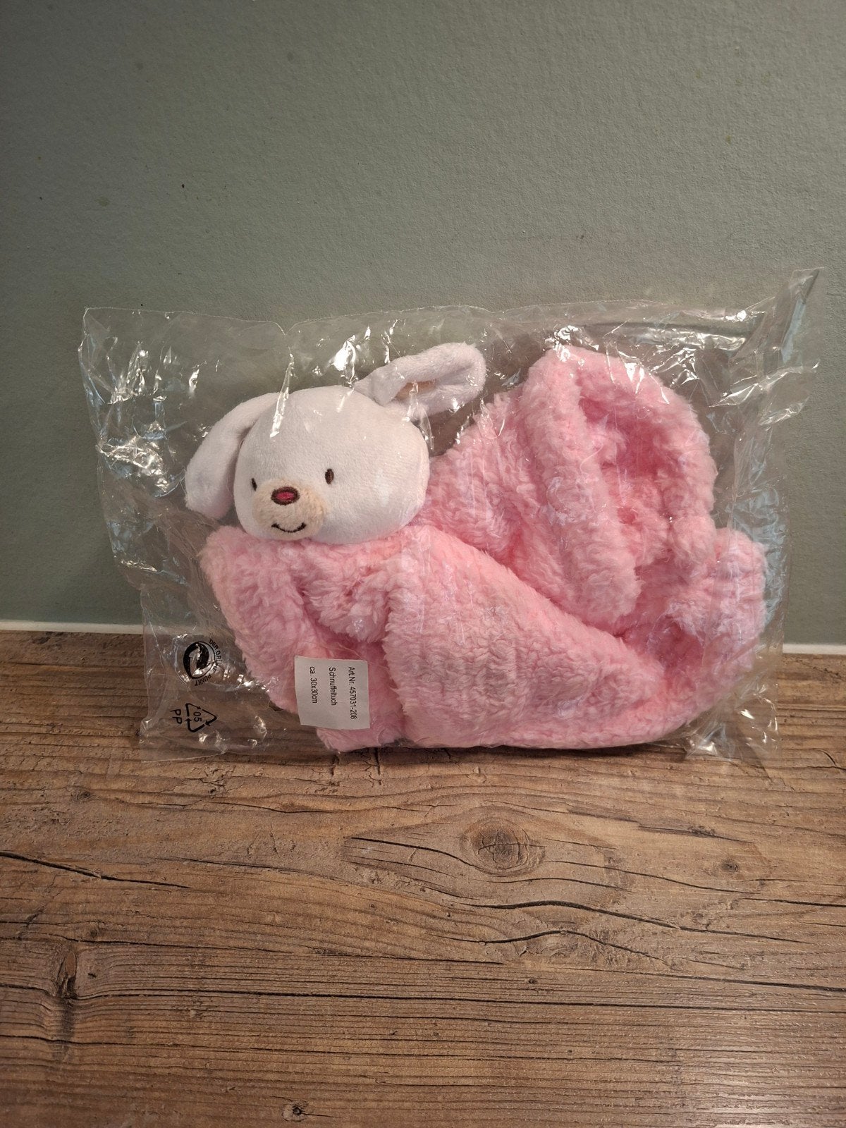 Optidee knuffeldoekje konijn., Kinderen en Baby's, Speelgoed | Knuffels en Pluche, Nieuw, Konijn, Roze, Ophalen of Verzenden