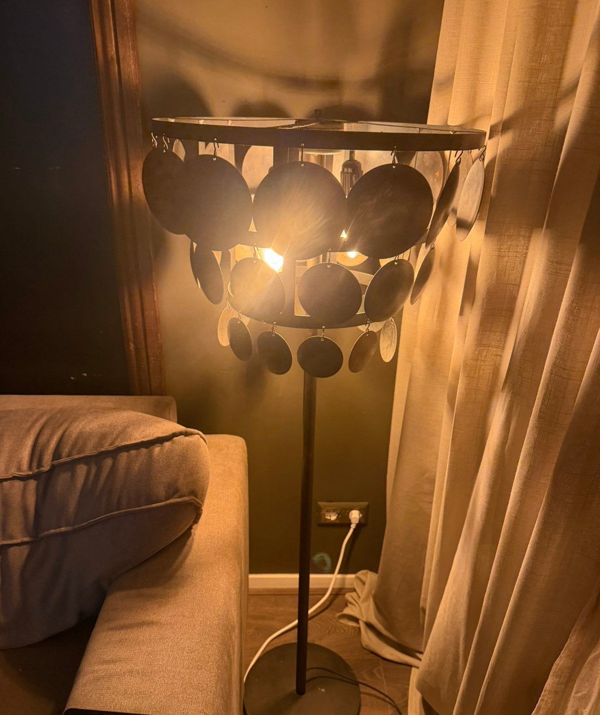 Schijfjes lamp, Huis en Inrichting, Ophalen of Verzenden, Zo goed als nieuw, Minder dan 100 cm