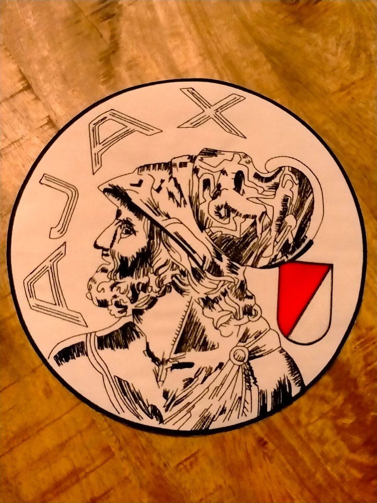 Ajax Amsterdam vintage logo patch kleding embleem GROOT 2, Ophalen of Verzenden, Zo goed als nieuw, Ajax, Overige typen