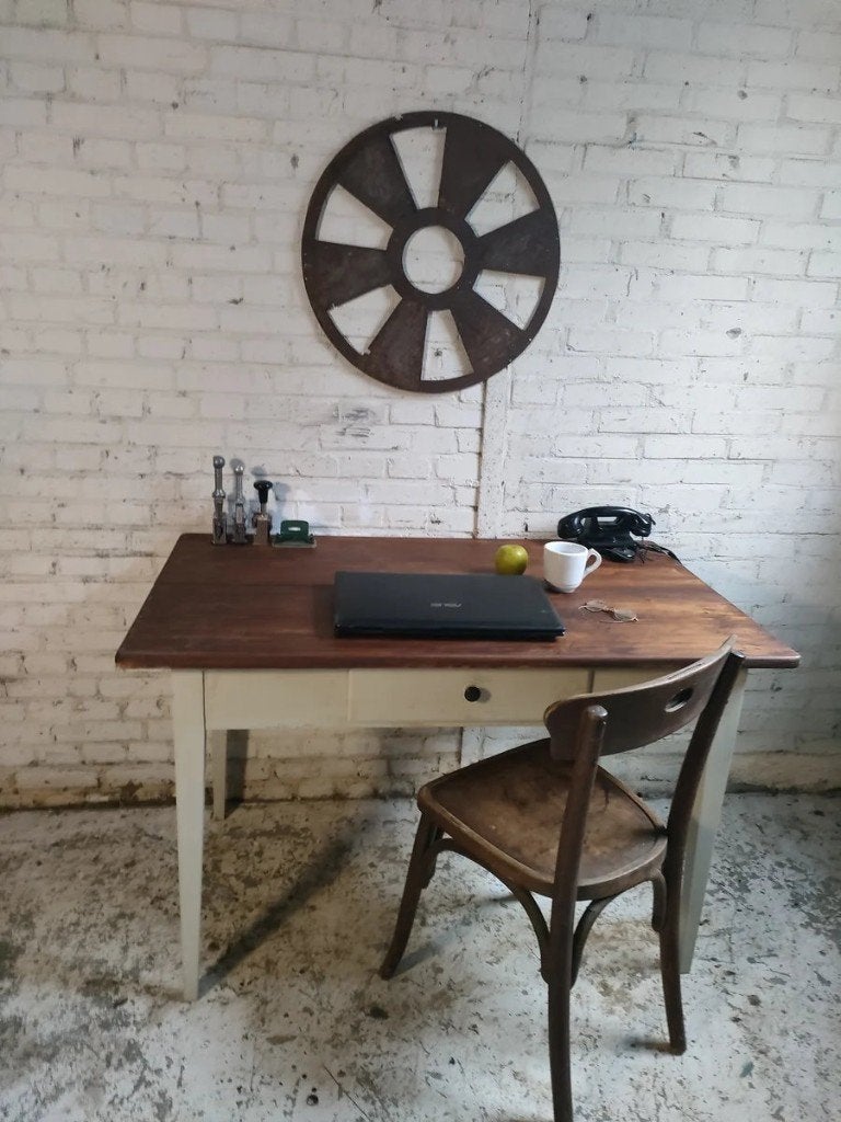 Landelijk Houten Bureau / Tafel met Lade, Ophalen