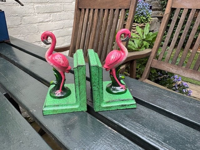 leuke gietijzeren boekensteunen, FLAMINGO'S, Ophalen of Verzenden