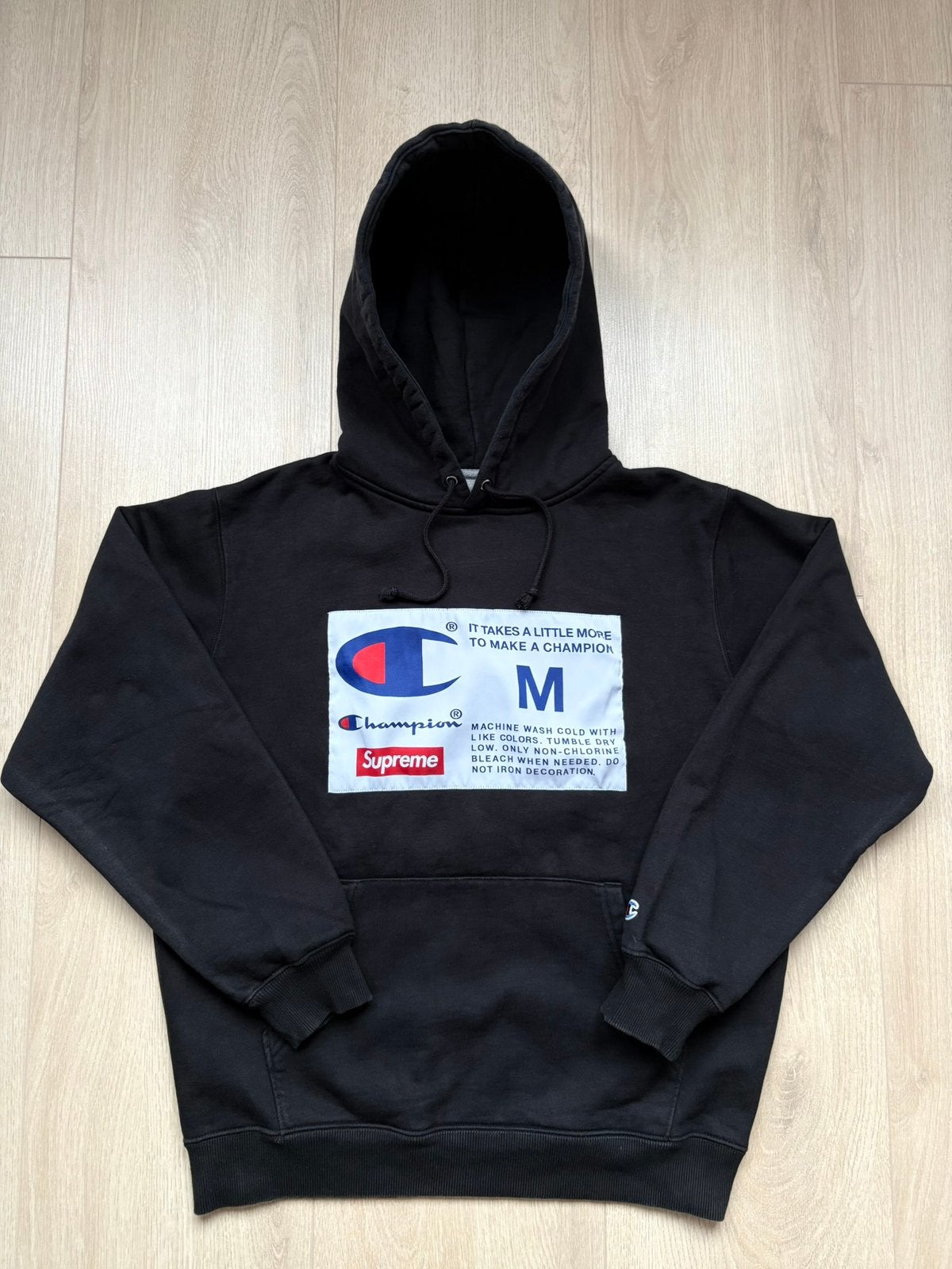 Supreme x Champion Label Hoodie •Maat M, Kleding | Heren, Truien en Vesten, Ophalen of Verzenden, Zo goed als nieuw, Maat 48/50 (M)