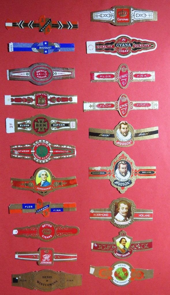 Sigarenbandjes klassiek. 20 stuks. * 20K1*, Verzenden, Gebruikt, Sigarenbandjes