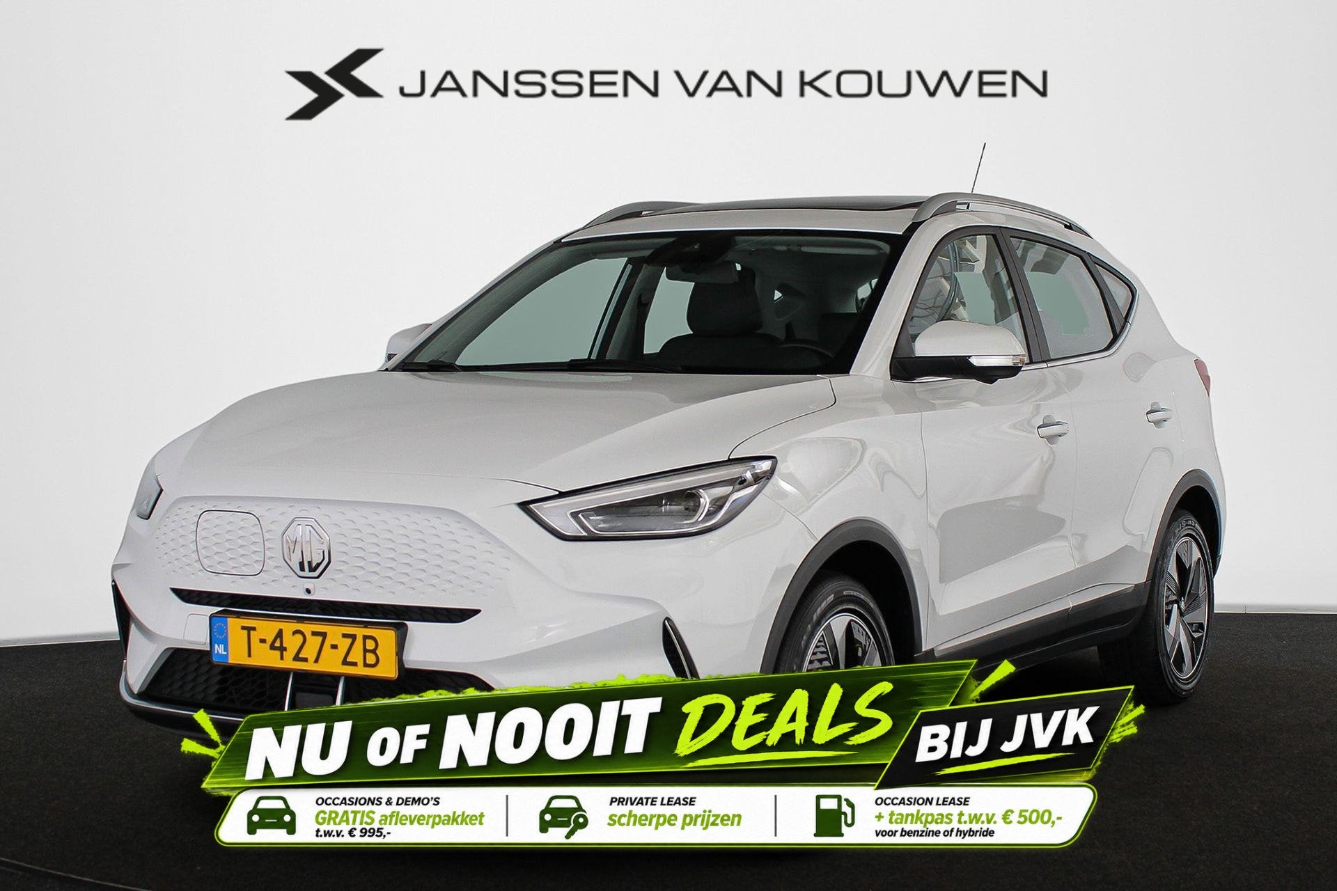 MG MG ZS EV EV Standard Range Luxury 50 kWh Panoramadak Trek, Auto's, MG, Gebruikt, ZS, Wit, Origineel Nederlands