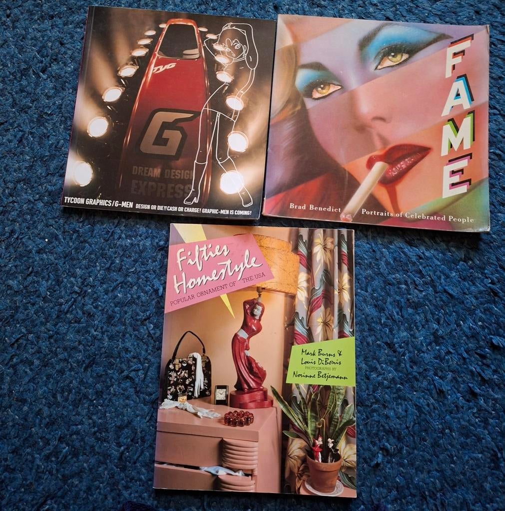 3 boeken: Fifties Homestyle, Fame, Dream Design Express, Ophalen of Verzenden, Gelezen, Overige onderwerpen, Diverse auteurs