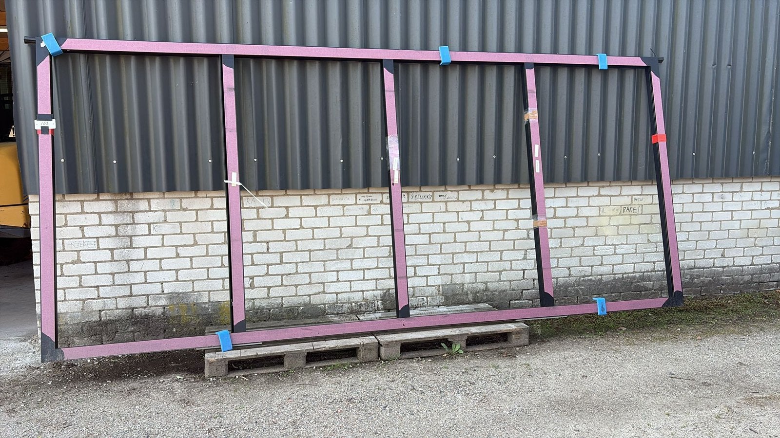 (163) Nieuw aluminium vast raamkozijn incl glas, Ophalen, 150 tot 225 cm, Inclusief glas, Raamkozijn