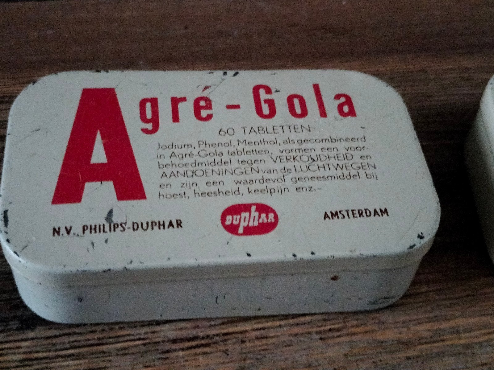 Vintage Agre-Gola blikjes - Set van 2, Verzamelen, Ophalen of Verzenden, Gebruikt, Overige, Overige merken