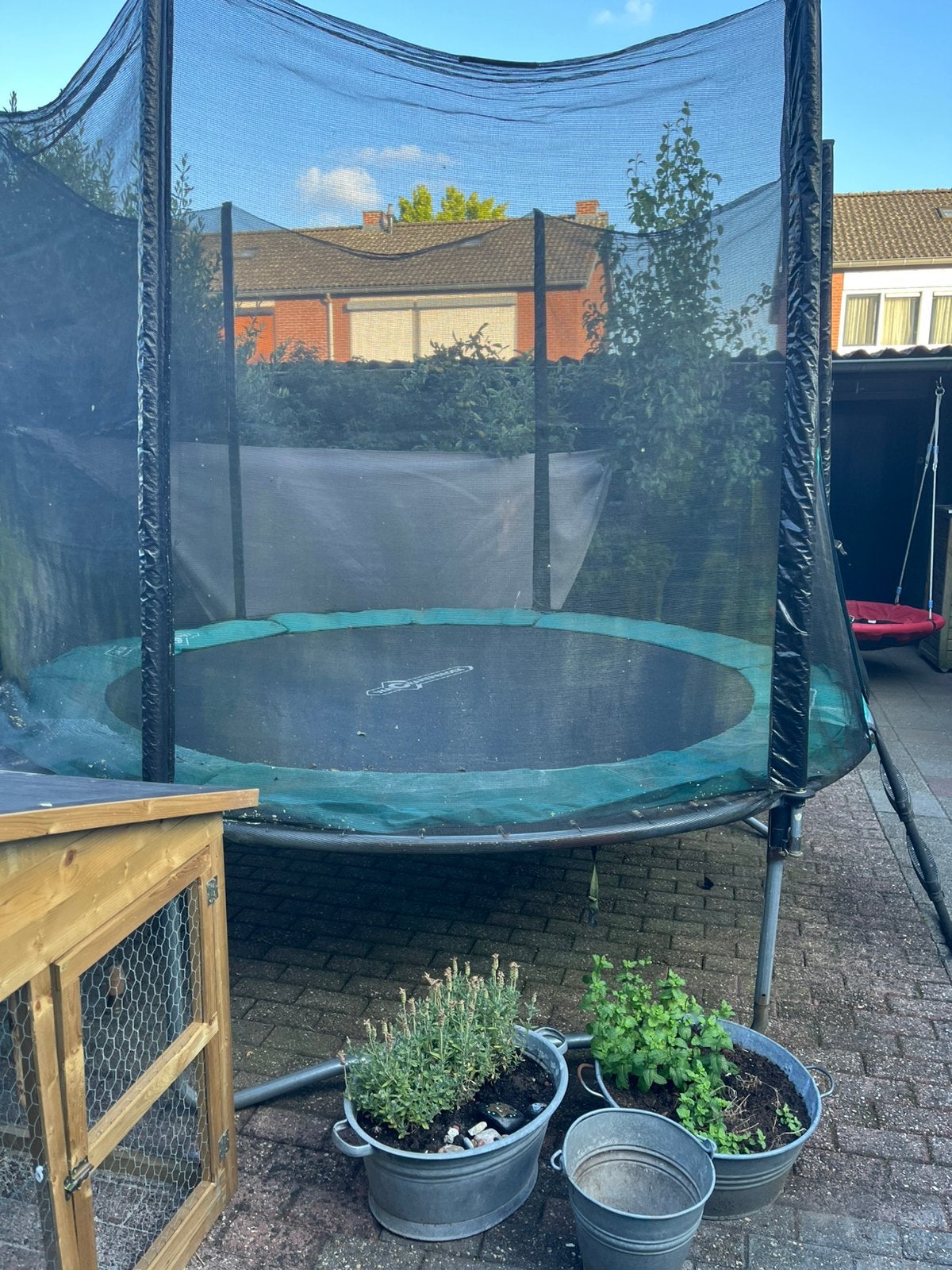 Mooie degelijke trampoline cranenbroek 305/76, Ophalen, Gebruikt