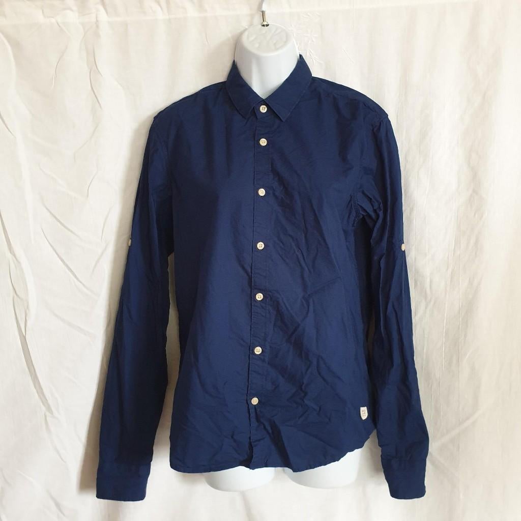 Net donkerblauw overhemd mt S merk Scotch & Soda, Blauw, Ophalen of Verzenden, Zo goed als nieuw, .