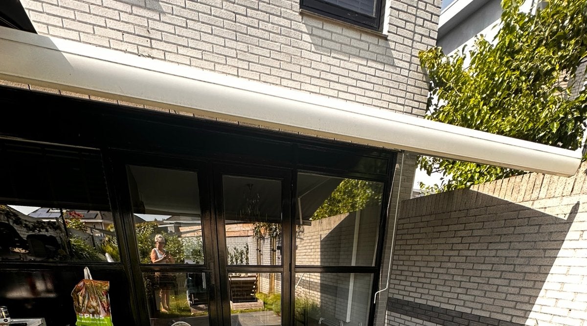 Zonwering met Nieuw doek anthraciet 3 x 5.5 m, Tuin en Terras, Ophalen, Zo goed als nieuw, Tuinpaviljoen