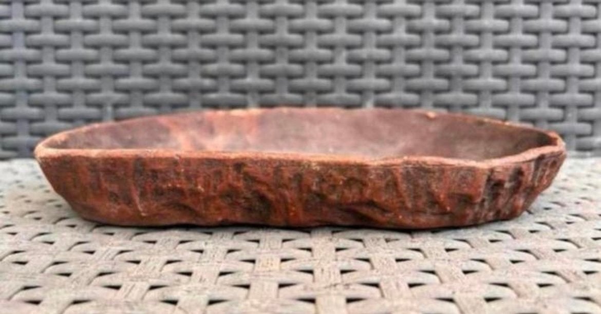 Bonsai schaal bruin tinten ongeglazuurd 21x12,33,2, Ophalen of Verzenden, Zo goed als nieuw, Overige vormen, Aardewerk