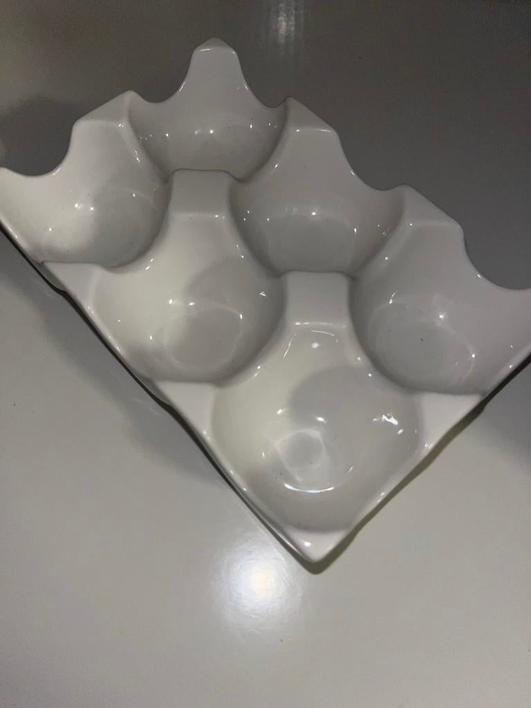 Witte eierhouder voor 6 eieren, Ophalen, Steen/keramiek, Wit, Overige merken