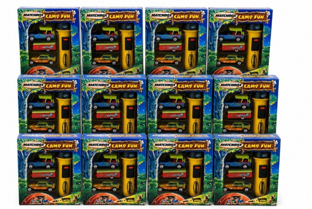 Camp fun met vouwcaravan Jeep Buggy zaklamp Matchbox, Ophalen of Verzenden, Nieuw, Auto