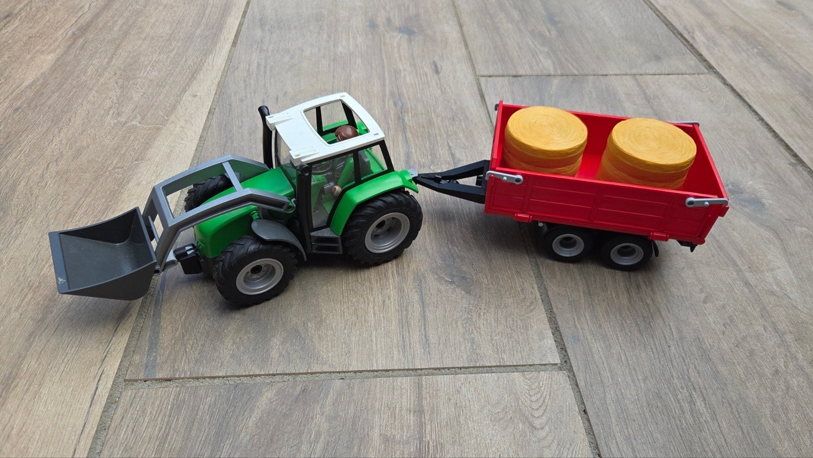 Playmobil tractor met aanhanger en balen, Ophalen of Verzenden, Zo goed als nieuw