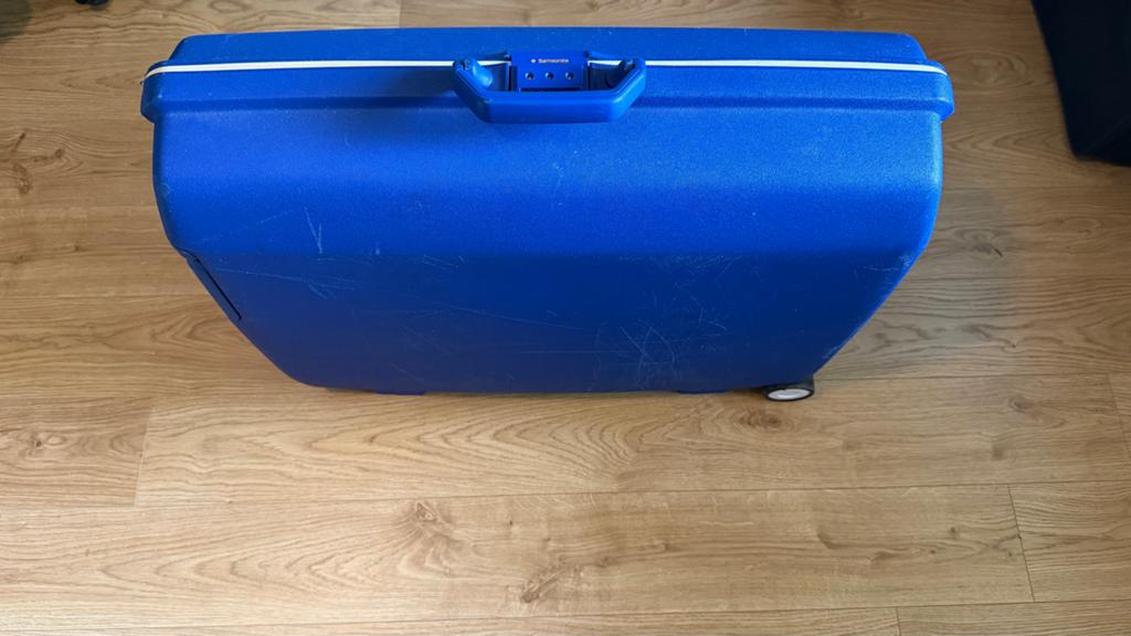 Samsonite Koffer - Blauw, Stevig en Ruim, 30 cm of meer, Gebruikt, Blauw, 60 tot 80 cm