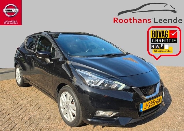 NISSAN Micra 1.0 100PK IG-Turbo N-Connecta - Navi - Camera -, Auto's, Voorwielaandrijving, Zwart, Origineel Nederlands, 3 cilinders
