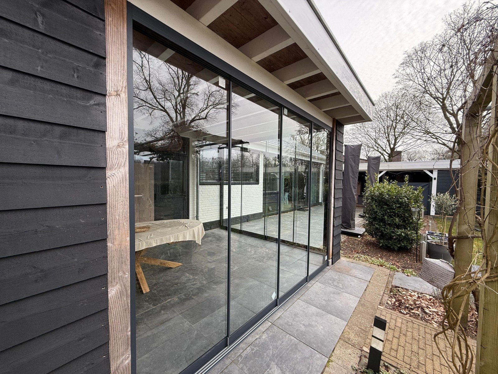 Glazen schuifpui voor terrasoverkapping of tuinhuis, Ophalen of Verzenden, Nieuw, Metaal