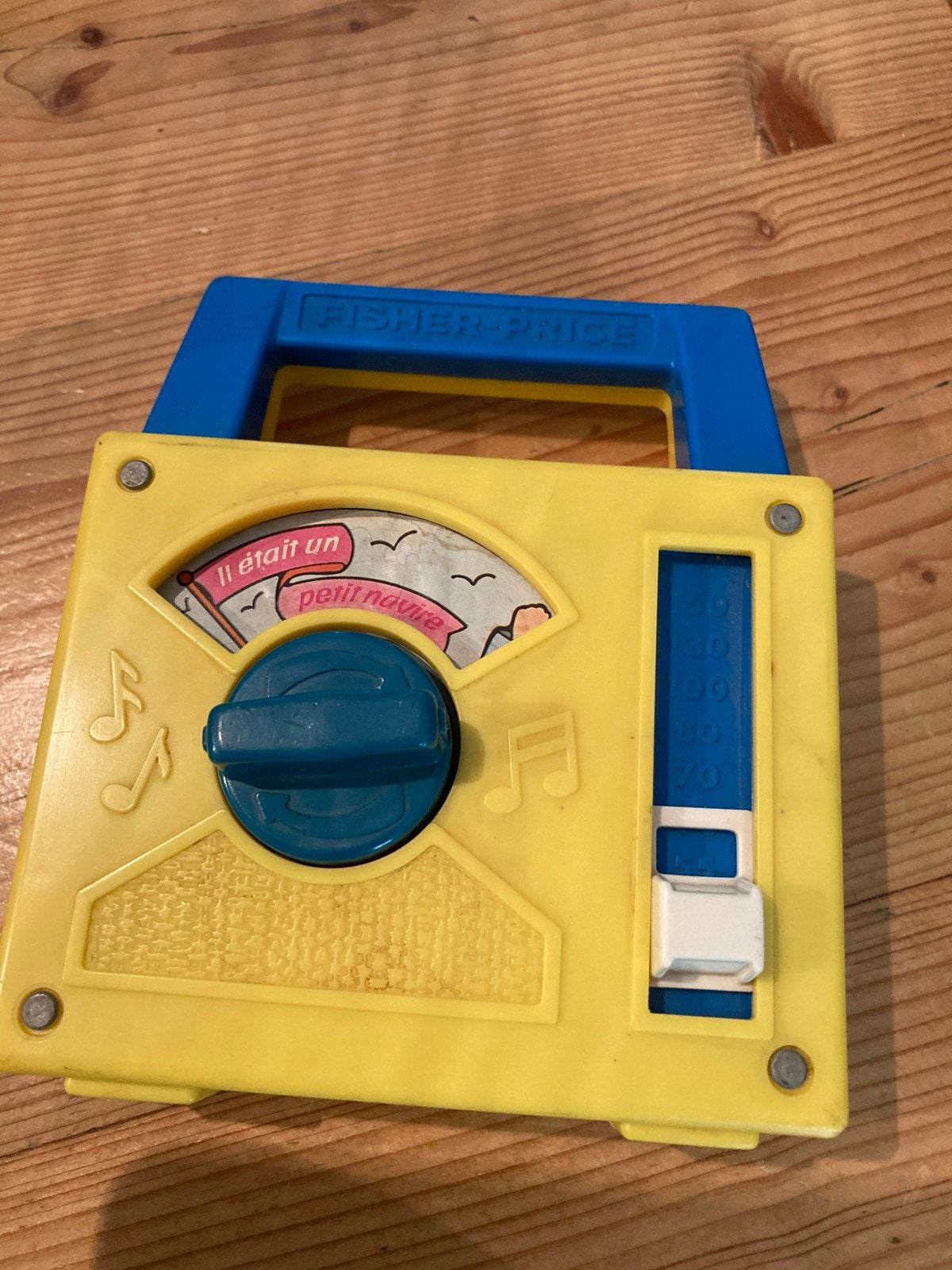 Vintage Fisher-Price Muziekdoos Radio - Frans Liedje, Ophalen of Verzenden, Gebruikt, Overige typen, Met geluid