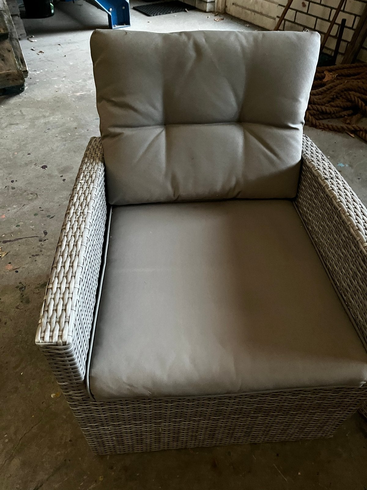 Tuinbank en twee stoelen inclusief kussens, Tuin en Terras, Ophalen, 4 zitplaatsen, Gebruikt, Loungeset