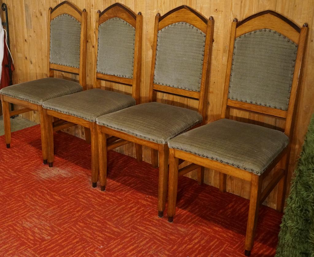 Vintage Dutch Eetkamerstoelen Art Deco Design stoelen Dutch, Ophalen, Gebruikt, Bruin, Vier