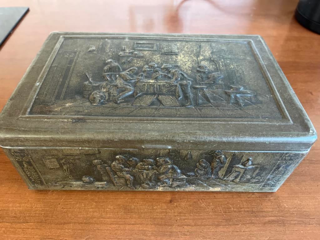 Antieke blikken doos van Melle Breskens Holland, Ophalen of Verzenden
