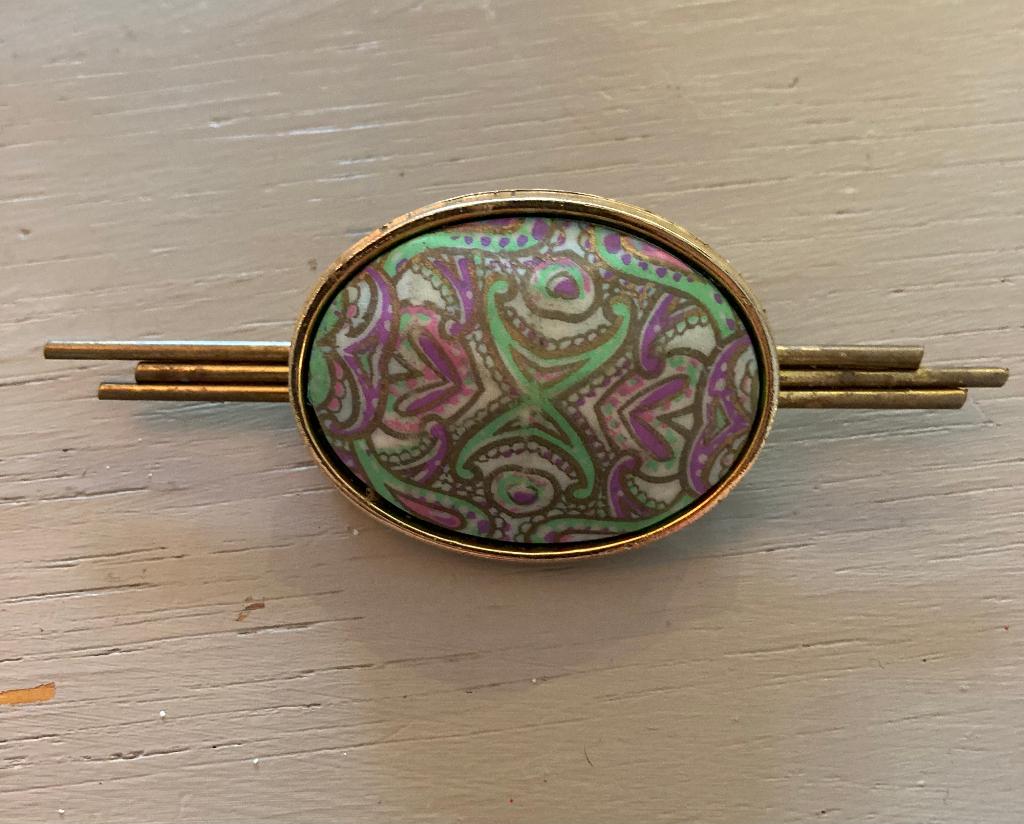 Vintage retro goudkleurige designer broche boho chique speld, Sieraden, Tassen en Uiterlijk, Broches, Overige materialen, Ophalen of Verzenden