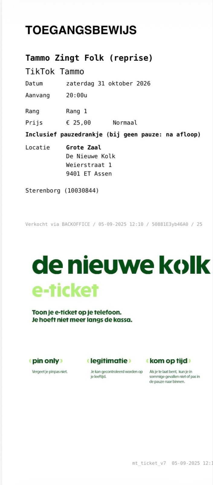 Tammo Zingt Folk, rolstoelplek en begeleider