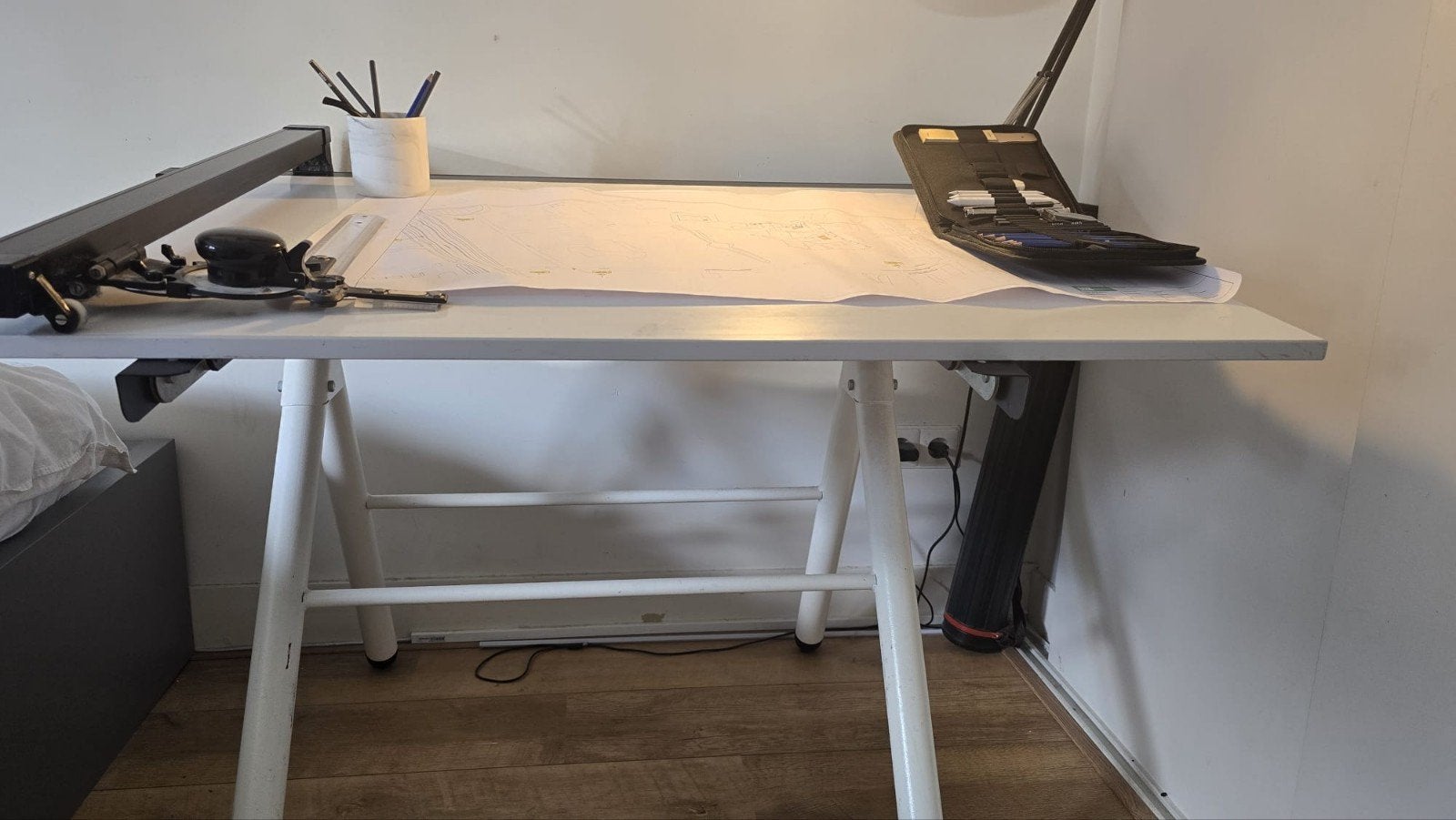 Tekentafel met kantelbaar blad (80x120 cm), Ophalen