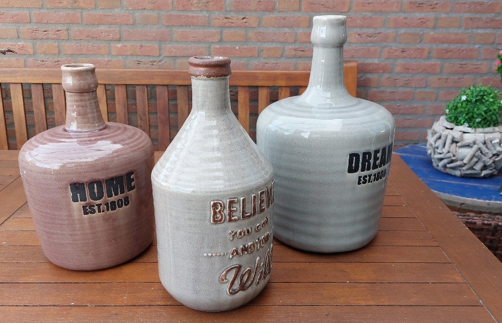 DIV  - 3 mooie siervazen, z.g.a.n. (Kwantum), Overige kleuren, Aardewerk of Porselein, Ophalen of Verzenden, Zo goed als nieuw