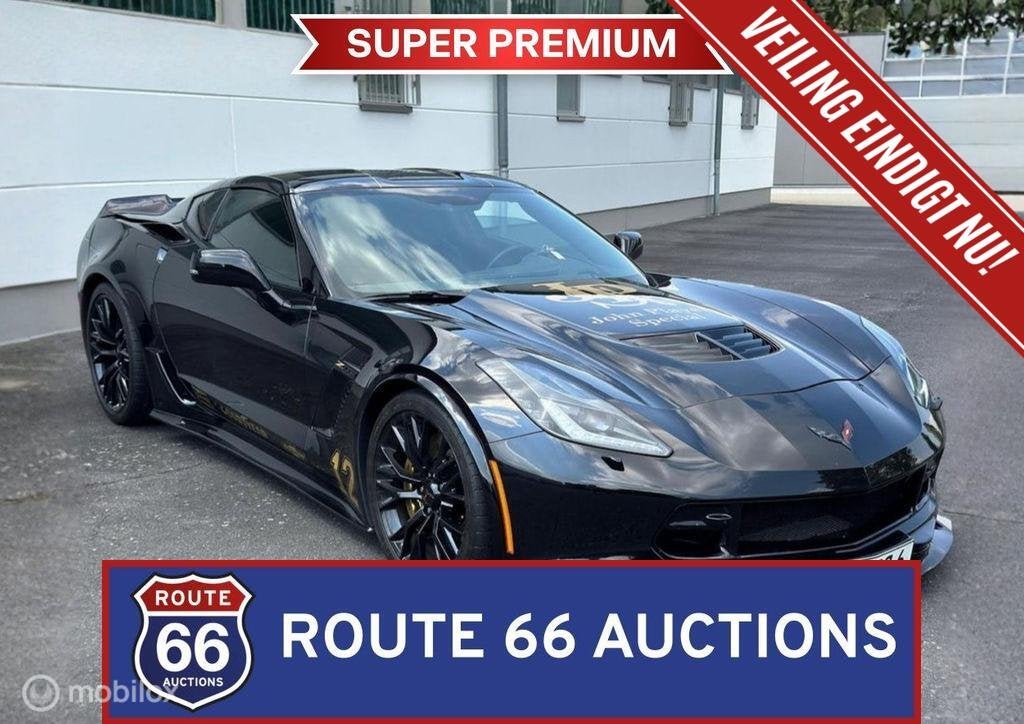 Chevrolet Corvette C7 Z06 | 2018 | Route 66 Auctions, Gebruikt, Overige carrosserieën, Zwart, Bedrijf