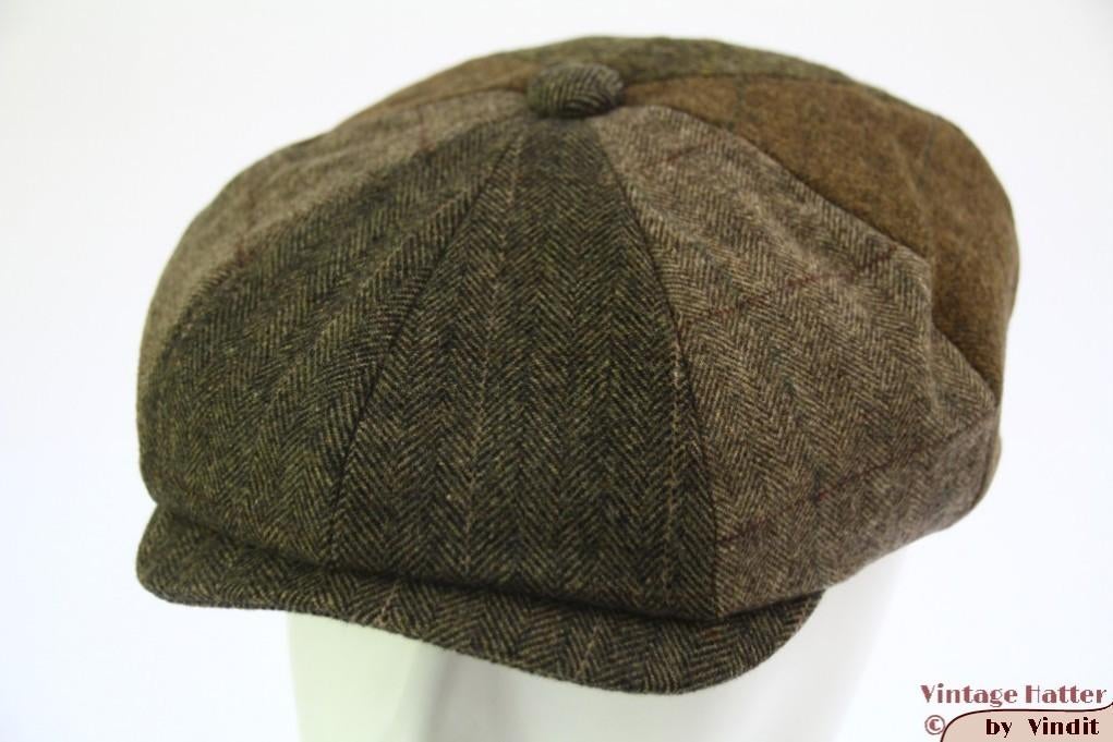 Paperboy pet Hawkins vissengraat groen bruin 58 en 59 nieuw, Nieuw, Ophalen of Verzenden, Pet, 58 of 59 cm (L, 7¼ of ⅜ inch)